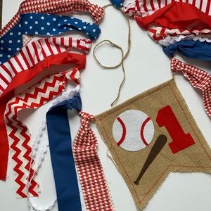 Baseball-Themed Highchair Banner *HANDMADE*